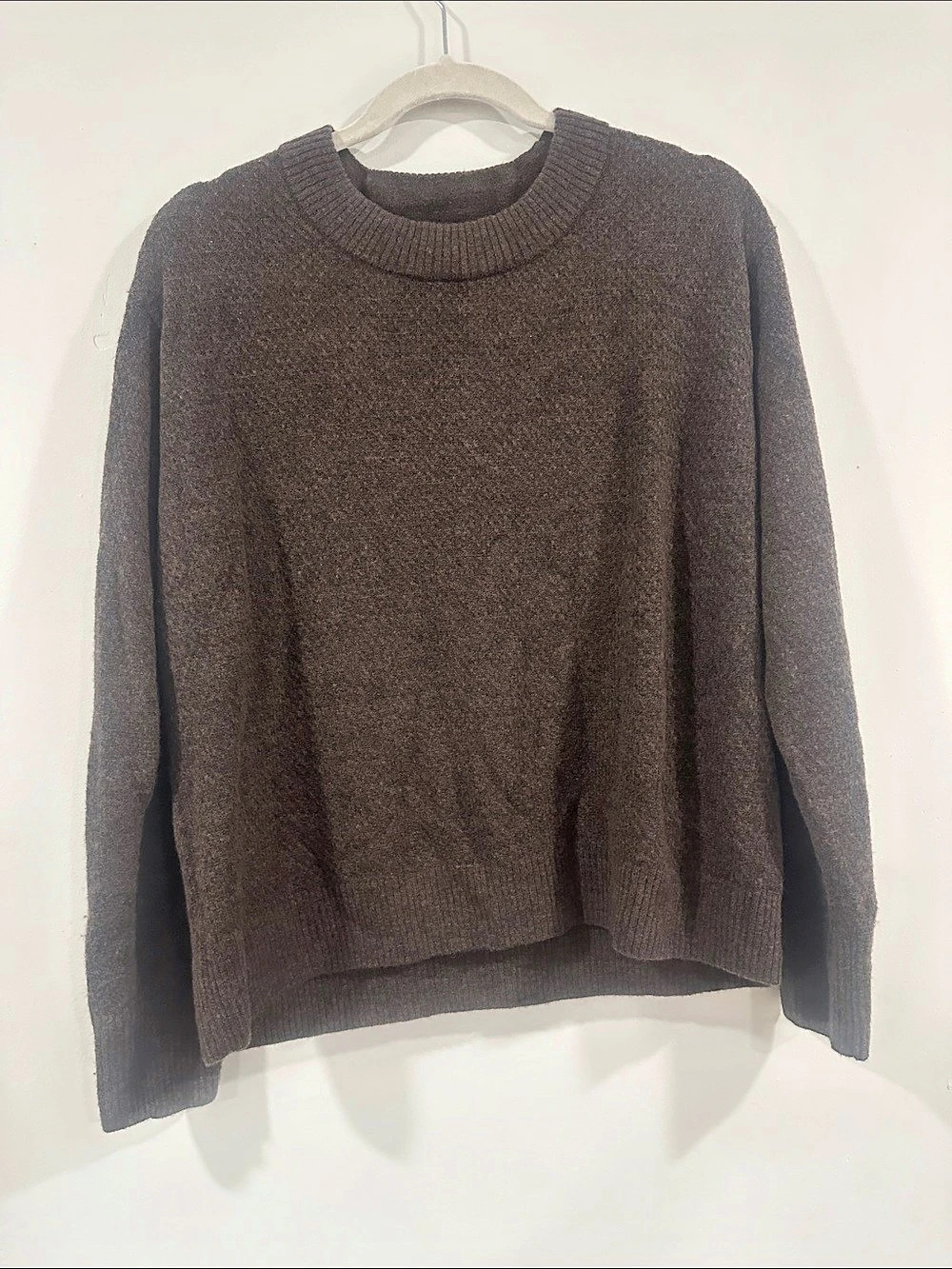 Quince Baby Alpaca-Wool blend Crew Sweater Brown XL